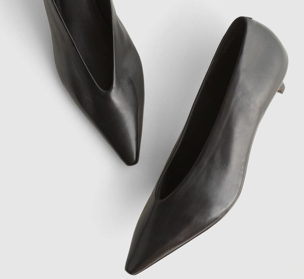 MADEWELL The Emilie Leather Glove Pump Shoes Kitten Heels true black 7